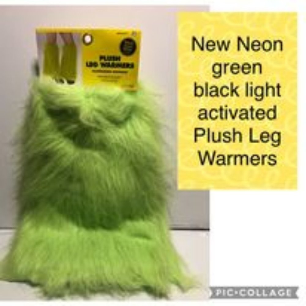 New Furry green light activated  leg warmers